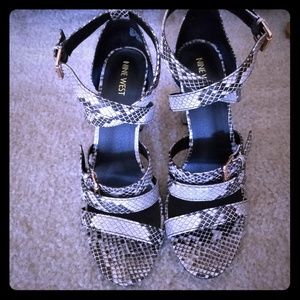 Nine west snakeskin sandals